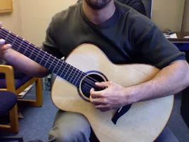 Anton playing in the classical position