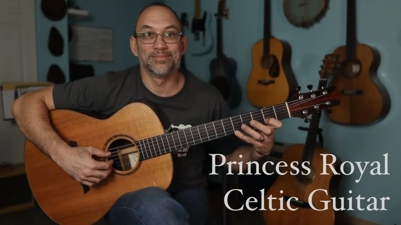 Anton in his music room with his guitar